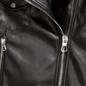 Brand new H&M women's black leather biker jacket
